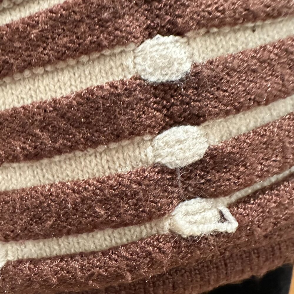 Anthropologie Better Garment Brown Cream Collared Sweater Size Small - Picture 14 of 16